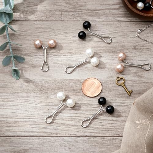 24 Pcs Muslim Pearl Scarf Clips and Hooks Wonderful Hijab Pins Clips Cute Hijab Scarf Pins Multicolor Headscarf Accessories Pearl Brooch Pin Safety Pin for Scarfs Headscarf