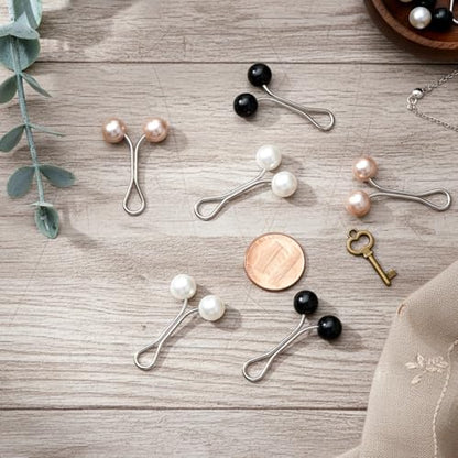24 Pcs Muslim Pearl Scarf Clips and Hooks Wonderful Hijab Pins Clips Cute Hijab Scarf Pins Multicolor Headscarf Accessories Pearl Brooch Pin Safety Pin for Scarfs Headscarf