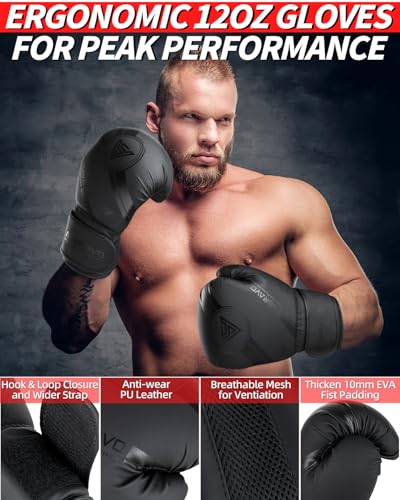 Punching Bag for Adults, 4ft PU Heavy Boxing Bag Set 12OZ Gloves for MMA Muay Thai Kickboxing Training Home Gym, Martial Art (Unfilled) - color: Red