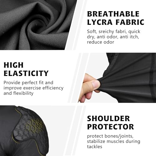 Mens Football Rib Protector with Pads Adult Protective Undershirt Heart Guard for Softball Rugby Lacrosse - size: Medium