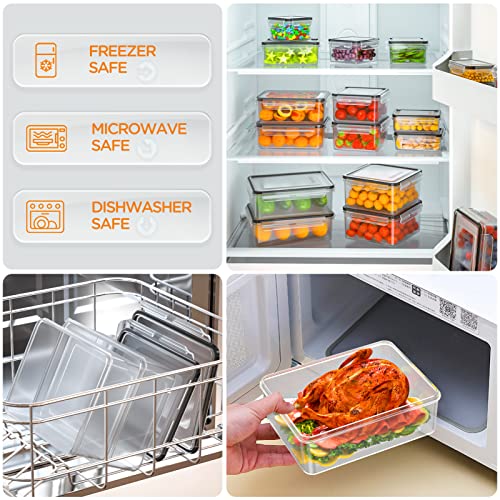 HOMETALL 40 PCS Food Storage Containers with Lids Airtight | 100% Leakproof Plastic Meal-Prep Containers Reusable(20 Containers & 20 Lids),Microwave and Dishwasher Safe - color: Pack of 20