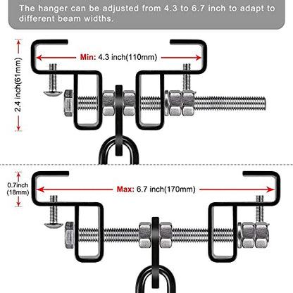 Punching Bag Hanger for I Beam 880 LBs Capacity Heavy Bag Mount Width Adjustable Boxing Bag Holder & Steel Beam Clamp for Beam - color: Hanger & Carabiner(1 Pack)