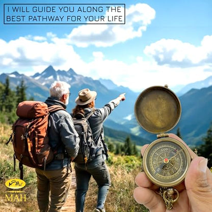 Bible Verse Brass Compass – “Be Strong and Courageous” (Joshua 1:9) | Christian Gift for Graduation, Baptism, Confirmation – Religious Keepsake for Boys, Girls, Teens, Men, Pastors & Church Events - style: Be Strong – Edition 1