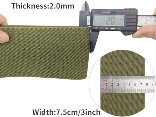 Olive Green Wide Knit Elastic Band for Sewing 3 inch 5yards Double-Side Twill Woven Elastic Heavy Stretch Elastic Spool Band for Sewing Pants Waist-Wigs-Skirts-Craft-DIY Projects - color: Olive #43