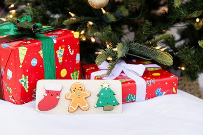 Pearhead 3 Piece Wooden Holiday Puzzle Set, Christmas Toy | Festive Wood Puzzle Trio, Holiday Learning Activity, Stocking Stuffer, Christmas Gift For Toddler or Children - color: Christmas