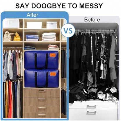 Krysty 8-pack Moving Bags and Large Storage Bags with Strong Handles，Durable Zippers，Heavy Duty Moving Bags for Space Saving and Moving Supplies