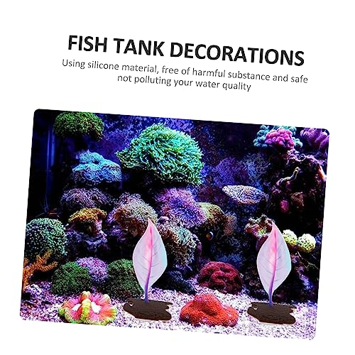 Silicone Aquarium Plants Fish Tank Accessories Artificial Kelp Ornaments Aquarium Ornament Fish Tank Plant Hammock Simulated Aquatic Plant Suction Cup Betta Leaf Betta Fish Decorate