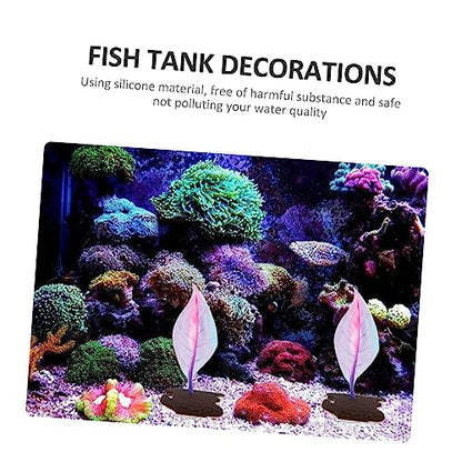 Silicone Aquarium Plants Fish Tank Accessories Artificial Kelp Ornaments Aquarium Ornament Fish Tank Plant Hammock Simulated Aquatic Plant Suction Cup Betta Leaf Betta Fish Decorate