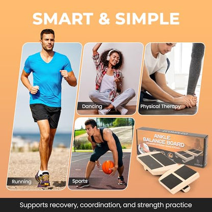 Ankle Balance Board & Foot Strengthener – Single Leg Stability Trainer for Physical Therapy, Sprain Recovery, Plantar Fasciitis Relief & Balance Training