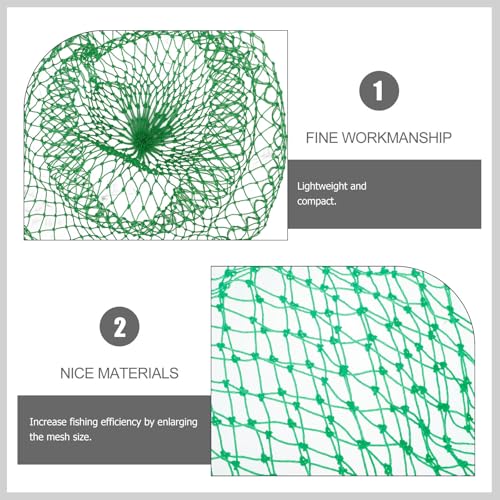 Cabilock Fishing Net Replacement Head 40# Thickened Large Mesh Sturdy Fishing Catching Tool Portable Fish Landing Net Accessory for Freshwater and Saltwater Use