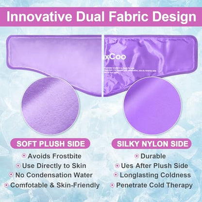 RelaxCoo Neck Ice Pack Wrap, Reusable Gel Ice Pack for Neck Shoulders, Cold Compress Therapy for Pain Relief, Injuries, Swelling, Bruises, Sprains, Inflammation and Cervical Surgery Recovery Purple - style: Purple-1 Pack