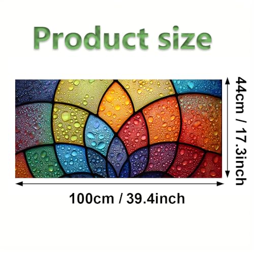 Window Privacy Film 39.37 x 17.3 in Rainbow Mosaic Static Cling | Removable and reusable static cling adds privacy and colorful stained glass style to windows, glass doors and bathrooms. - color: Colorful Window#03