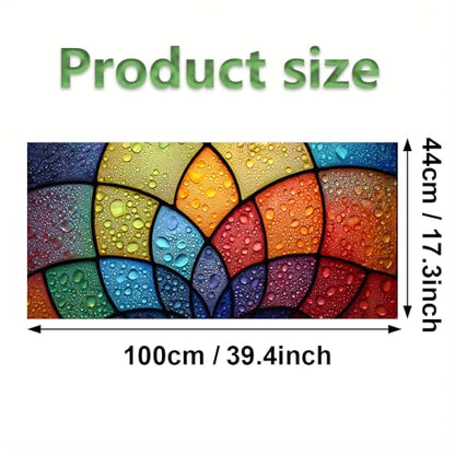 Window Privacy Film 39.37 x 17.3 in Rainbow Mosaic Static Cling | Removable and reusable static cling adds privacy and colorful stained glass style to windows, glass doors and bathrooms. - color: Colorful Window#03