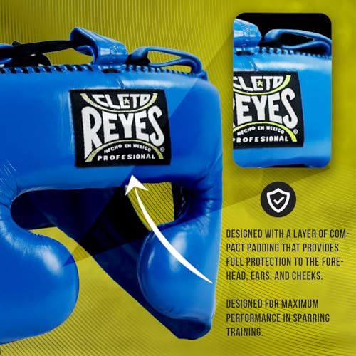 CLETO REYES Boxing Headgear with Cheek Protection for Men and Women, Protective Head Guard Face Saver, Sparring Fighting - color: BLACK, size: Large