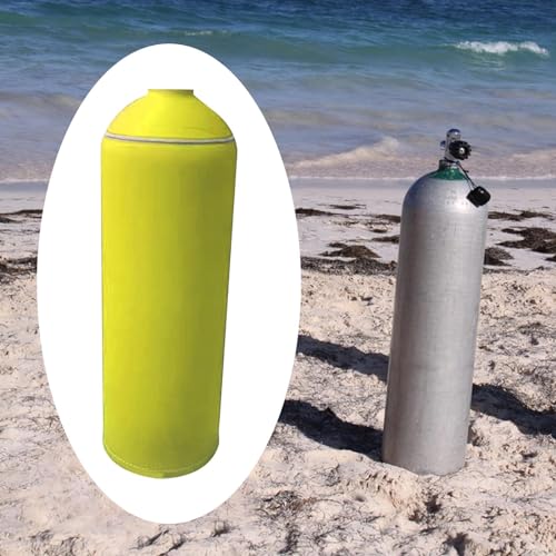 Scuba Diving Tank Neoprene Cover, Dive Cylinder Sleeve for Standard Aluminum or Steel Tanks, Protective Wrap with Cotton Lining - color: Yellow