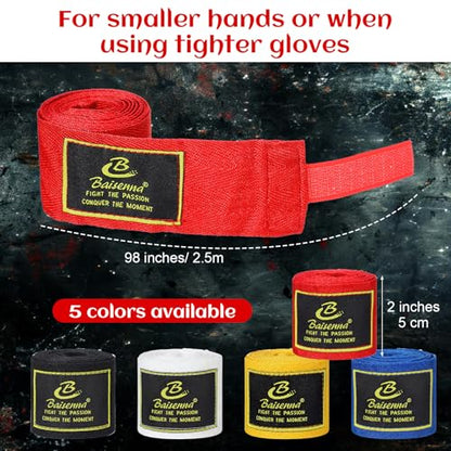 10 Pairs Boxing Hand Wraps Bulk, 98 Inches (2.5 Meter) Hand Wraps for Boxing, Non-Elastic Polyester Martial Arts Wrist Wrap for Men & Women, Kickboxing, Muay Thai, MMA Training (Multicolor)