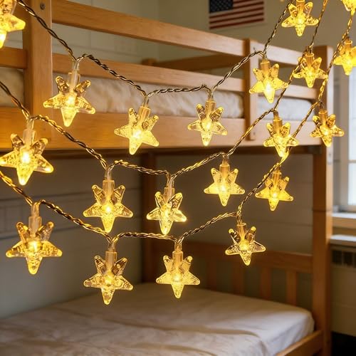 Star String Lights, 30 LED Crystal Stars, 10ft Battery Operated, Indoor Bedroom Decor - style: White Crystal Star