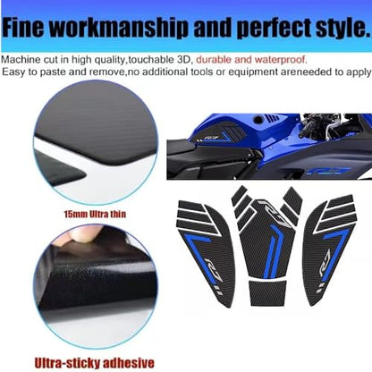 for YZF-R7 YZF R7 YZFR7 2021 2022Motorcycle Anti Slip Fuel Oil Tank Pad Side Knee Grip Decals Protector Pads Stickers Motorcycle Accessories (Blue)