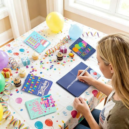 AmazingSpark 4 Set Birthday Gift Card Booklet Cardboard Christmas Birthday Money Holder for Cash Xmas Gift Party Favor Bulk Surprise Money Card Sleeve for Teacher Employee Appreciation - style: Macaron Birthday