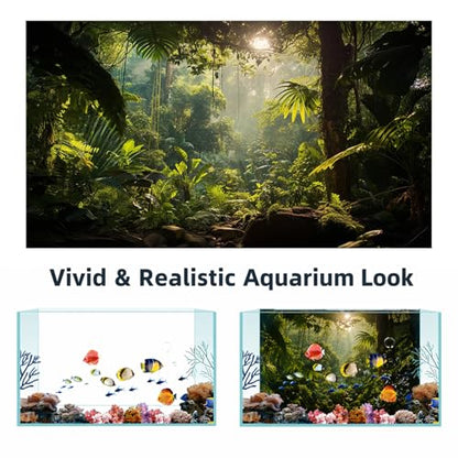 Aquarium Background, Ocean Fish Tank Background, Terrarium Background Cloth, Vinyl Cloth 48 x 18 inches