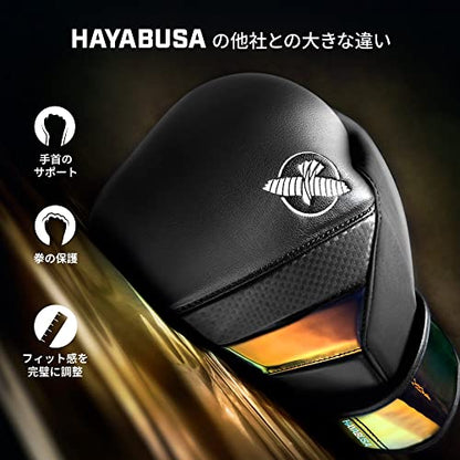Hayabusa T3 Boxing Gloves - Sparring | Sparring Gloves, Muay Thai Gloves, Kickboxing Gloves, Heavy Bag Gloves, Boxing Gloves for Men and Women, Boxing Gloves - color: Black/Iridescent, size: 10oz