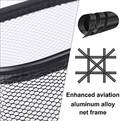 PLUSINNO Fly Fishing Net, Bass Trout Landing Net, Folding Fishing Nets Fresh Water, Safe Fish Catching or Releasing - color: 17" x 12" Hoop Size (24.5"Extend Length)