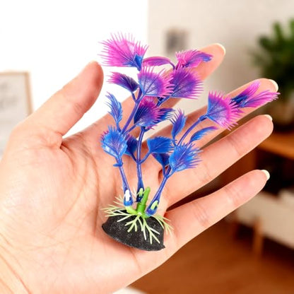 2 Pcs Plastic Artificial Floating Aquarium Plants Small Aquarium Plant for Betta Fish Tank 4.5 Inch Fish Tank Decorations Aquatic Water Grass Plastic Artificial Plant Reptiles Plants