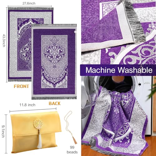 Mindsoft 4 Pack Muslim Prayer Rug Portable Travel Mat Pouch,Classic Color - color: Classic Color