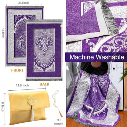 Mindsoft 4 Pack Muslim Prayer Rug Portable Travel Mat Pouch,Classic Color - color: Classic Color