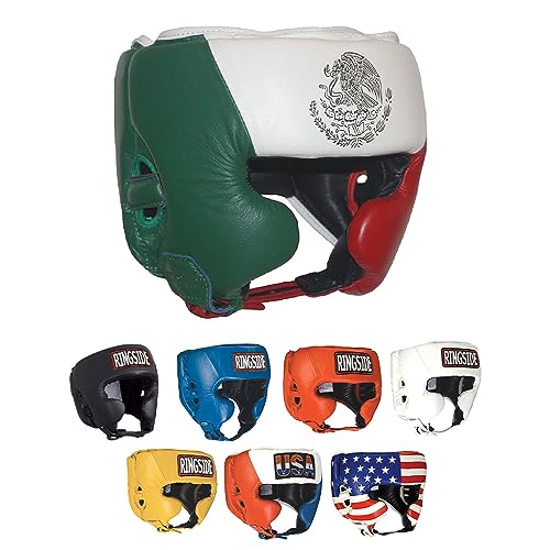 Ringside Competition-Like Boxing Headgear with Cheeks - color: Mexican Flag, size: Large