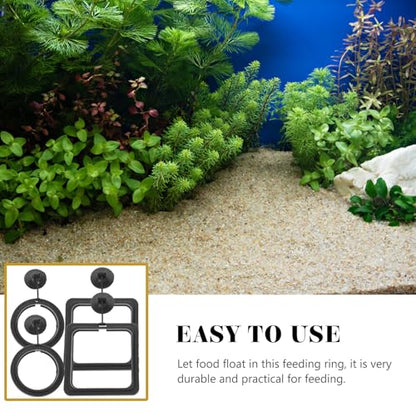 NUOBESTY 4pcs Aquarium Feeding Rings Fish Feeder Circles Wear Resistant Small Fish Tank Feeders Portable Feeding Device for Tropical and Aquarium Use