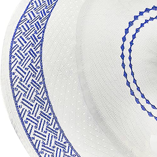 RUIXIA Men Boys Muslim Prayer Kufi Hat Skull Cap Embroidery Islam Kufi Headware takke Praying Beanie Hat Kofia Topi Hat - color: Blue-adult