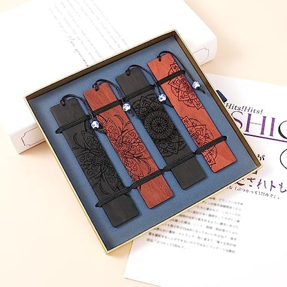 4 pcs Book Marks Set, Boho Book Markers, Bookmarks for Men Women Book Lovers Bookworm (Mandala Set) - style: Mandala Set