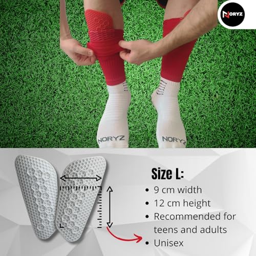 Soccer Shin Guards - Shin Guards Soccer Adult - Shin Guards Soccer Kids 10-12 - Kids Soccer Shin Guards - Silicone Shin Pads - by Noryz