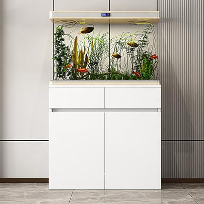 Aquarium Cabinet with 2 Drawers, Fish Tank Table, Terrarium Stand, Reptile Tank Stand, 10-40 Gallon Breeder Tank Stand(60x35x80cm/24x14x31in) - size: 60x35x80cm/24x14x31in