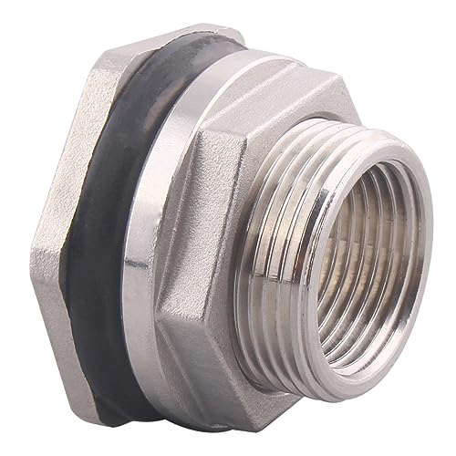 DERNORD 3/4" Female Bulkhead Water Tank Connector Stainless Steel Bulkhead Fittings Pack of 5 - size: 3/4 Inch, style: Pack of 5