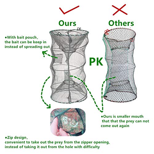 Fishing Bait Trap,2 Packs Crab Trap Minnow Trap Crawfish Trap Lobster Shrimp Collapsible Cast Net Fishing Nets Portable Folded Fishing Accessories,12.6X20.1inches