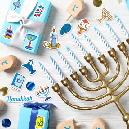 32 Sheets Hanukkah Stickers, Happy Hanukkah Stickers, DIY Crafts Gifts - style: Hanukkah
