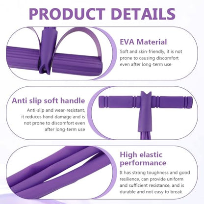 21 Fitness Resistance Bands-6 Tube Pedal Ankle Puller, Multifunction Tension Rope, Pedal Resistance Band with Handle Sit Up Exercise Equipment Home Gym Tummy Trainer for Men Women - size: 8 Tube