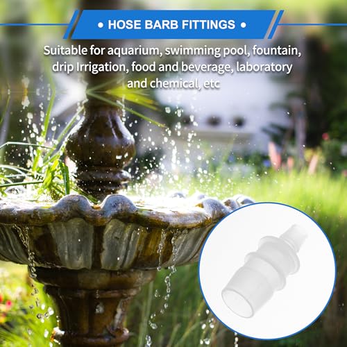 4pcs Plastic Hose Barb Fitting 3/4" to 3/8" Barbed Splicer Mender Joint Adapter Aquarium Clear - size: 3/4"-3/8"