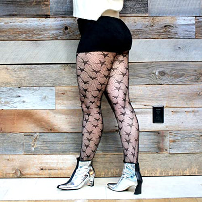 Millennials In Motion Sheer Elegance Patterned Tights - color: Star