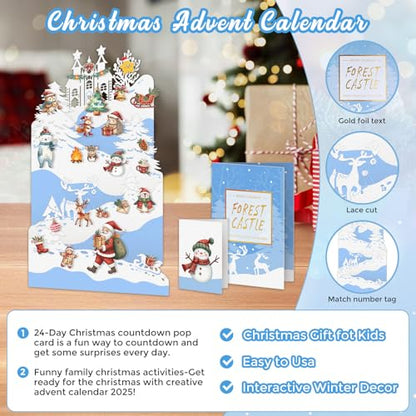 WhatSign Woodland Advent Calendar 2025 - Christmas Countdown Calendar Winter Woodland Wonderland 24 Days Till Xmas for Women Kids Adult Teen Girls - color: Woodland