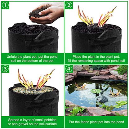 12Pack Lily Aquatic Plant Pots for Pond | Durabl Breathe Reusable Fabric Plant Pots for Aquatic Plants, Potato, Carrot, Onion, Flower - style: Antique 12PCS