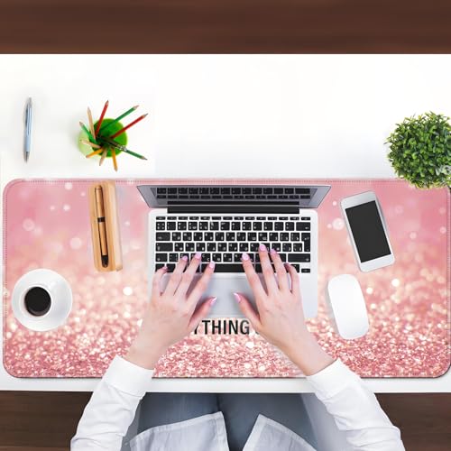 Desk Mat Pad,Large XXL Extended Mouse Pad Mat for Desktop Keyboard | 35''×15.6'' XXL Extended Gaming Mouse Pad with Non-slip Base Desk Matt Mousepad for Computer,Office,Keyboard and Laptop - color: A8-Pink Fire