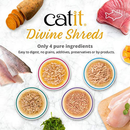 Catit Divine Shreds Premium Cat Food Topper, Tuna with Shrimp & Pumpkin - size: 1 Count (Pack of 1)