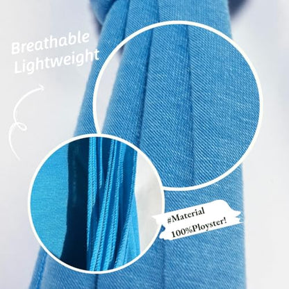 Harewom Muslim Hijab for Women Soft Stretch Headscarf Large Plain Turban Wrap Shawl Head Wrap for Everyday Wear - color: Light Blue Hijab Headscarf