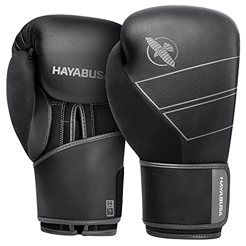 Hayabusa S4 Leather Boxing Gloves for Women & Men - color: Black, size: 10 oz