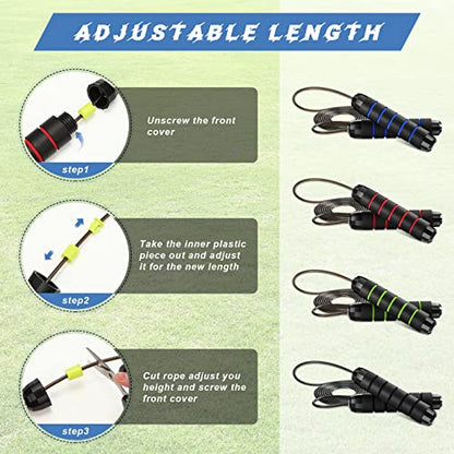 Junkin Jump Ropes for Fitness with Ball Bearings Speed Jumping Adjustable Skipping Rope with Foam Handles Exercise Stuffer for Men Women Cardio Training Slim Body - color: Red, Green, Black, Blue