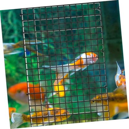 POPETPOP Aquarium Fish Tank Divider Grid Board with Suction Cups, Black 30x15cm, 8pcs Set for Aquarium Isolation and Fish Fry Separation in Home Or Breeding Tanks