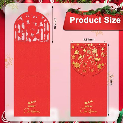 12PCS Christmas Gift Envelopes for Cash – Elegant Gold Foil Money Holders for Xmas, Birthday, Holidays, and New Year